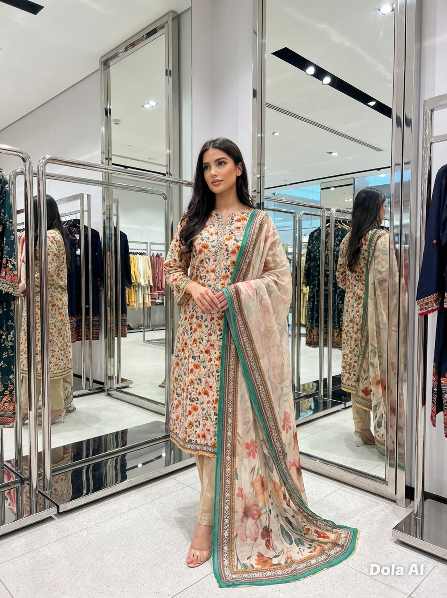 Bin Saeed 3PC Printed Suit B-S 0140