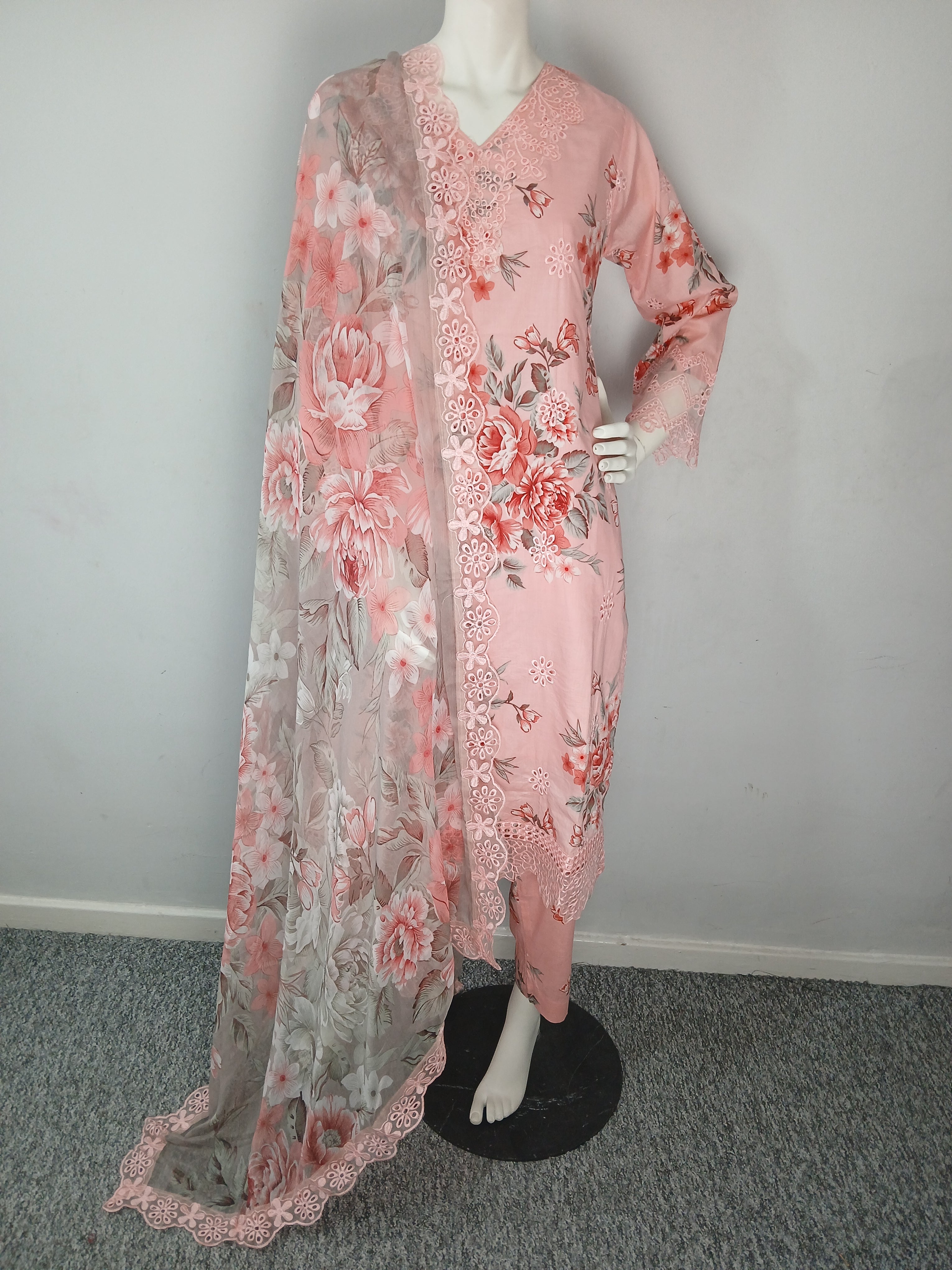 Noors Collection 3PC Linen Suit with Shaffon Duppata NC-2030