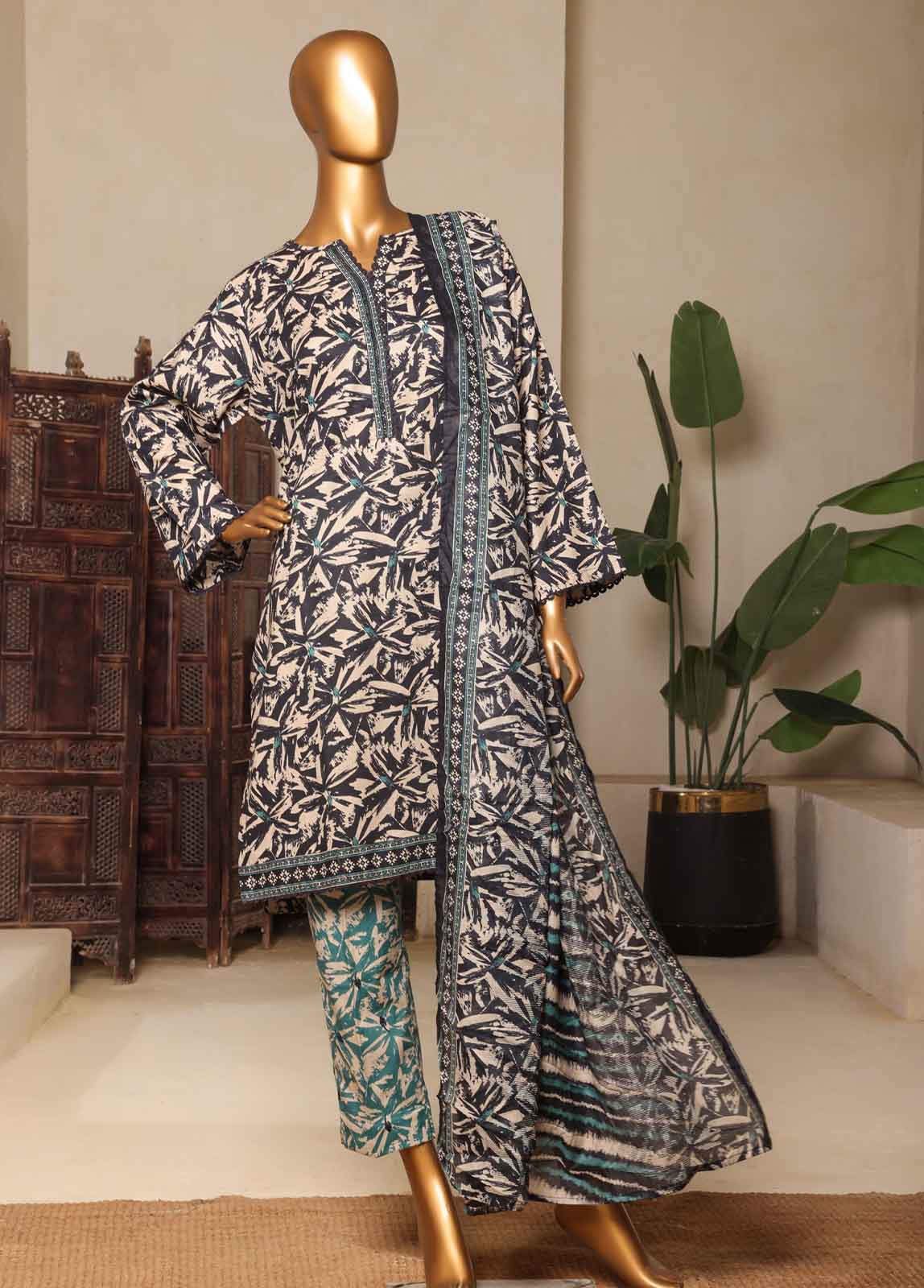 Bin Saeed 3PC Printed Suit B-S 0120